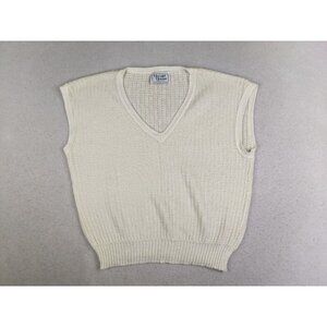 Herald House Women's Sweater Vest Size Large Vintage Ivory Lightweight